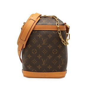 Louis Vuitton Monogram Milk Shoulder Bag Brown Leather